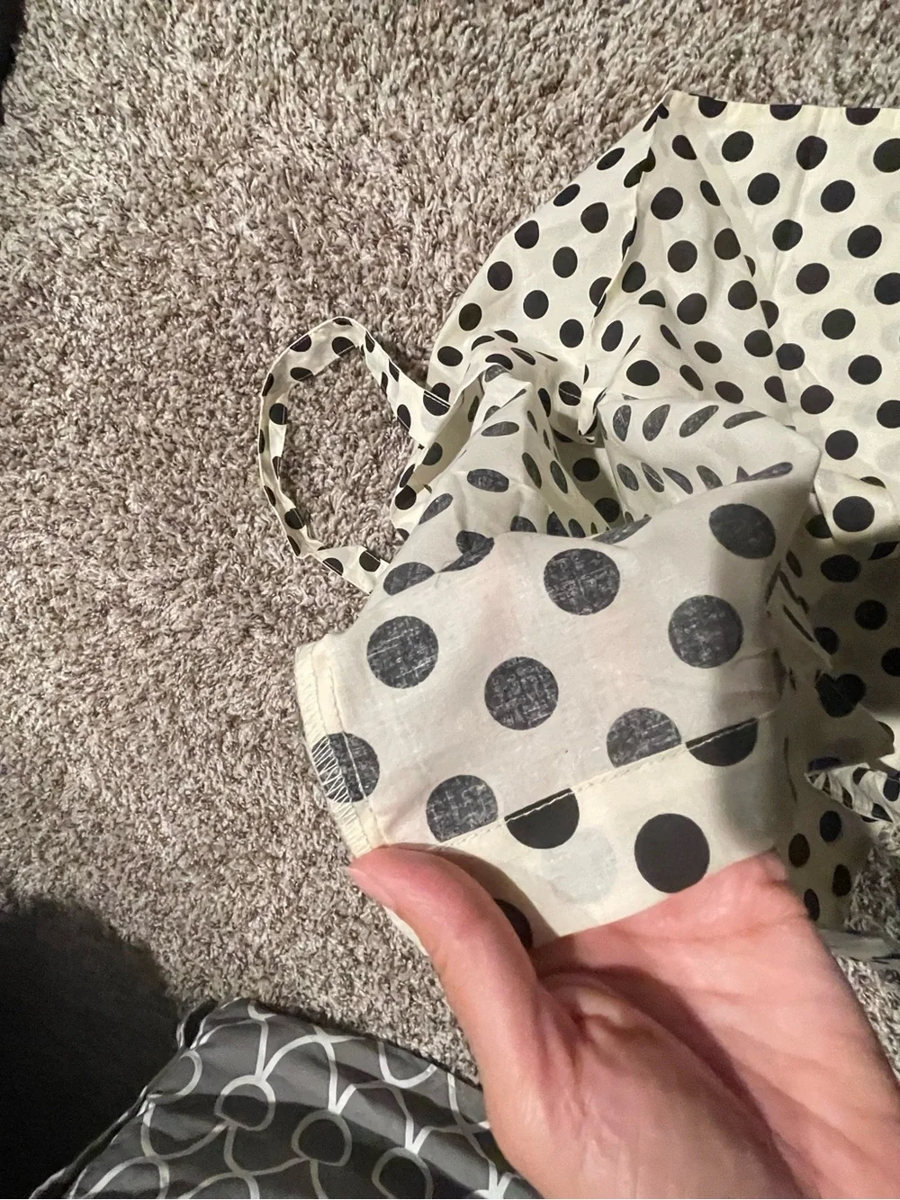 BIMBA Y LOLA Black Dot White Cotton Tote Bag